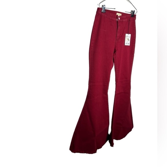Home Folk Burgundy Flare Jeans - Picture 6 of 16